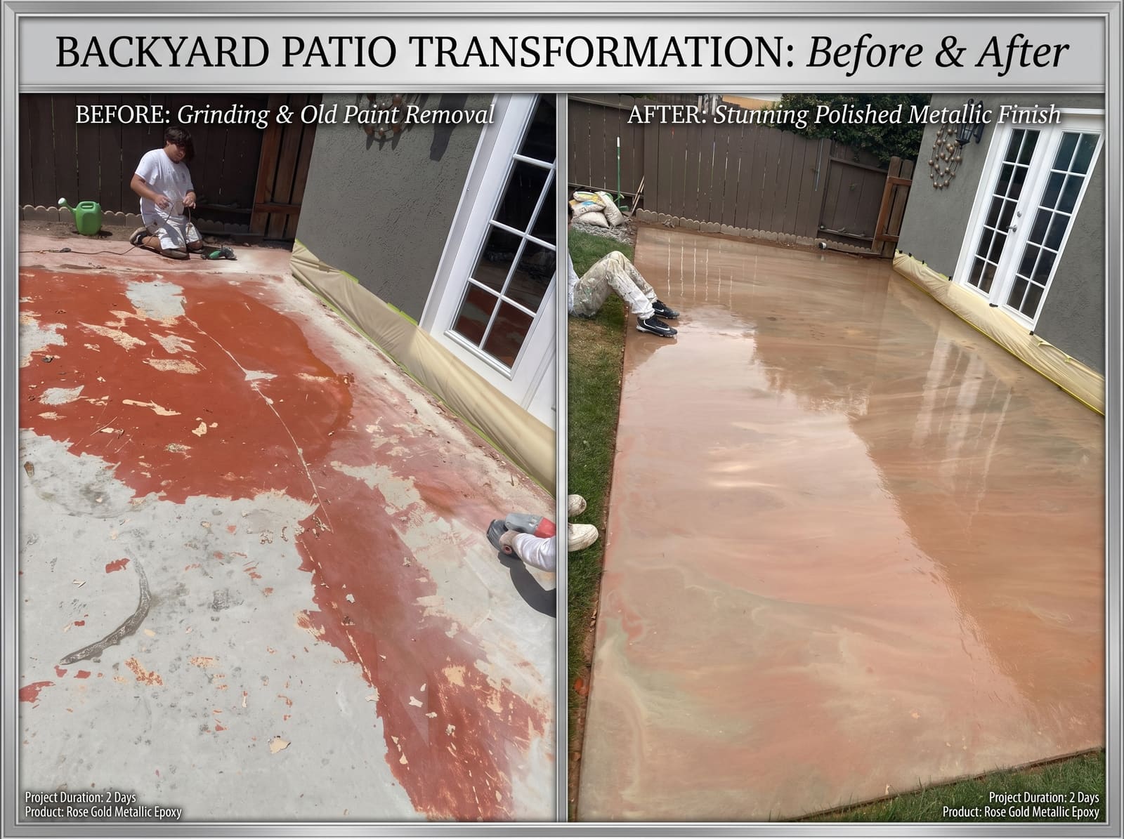 Backyard patio epoxy floor