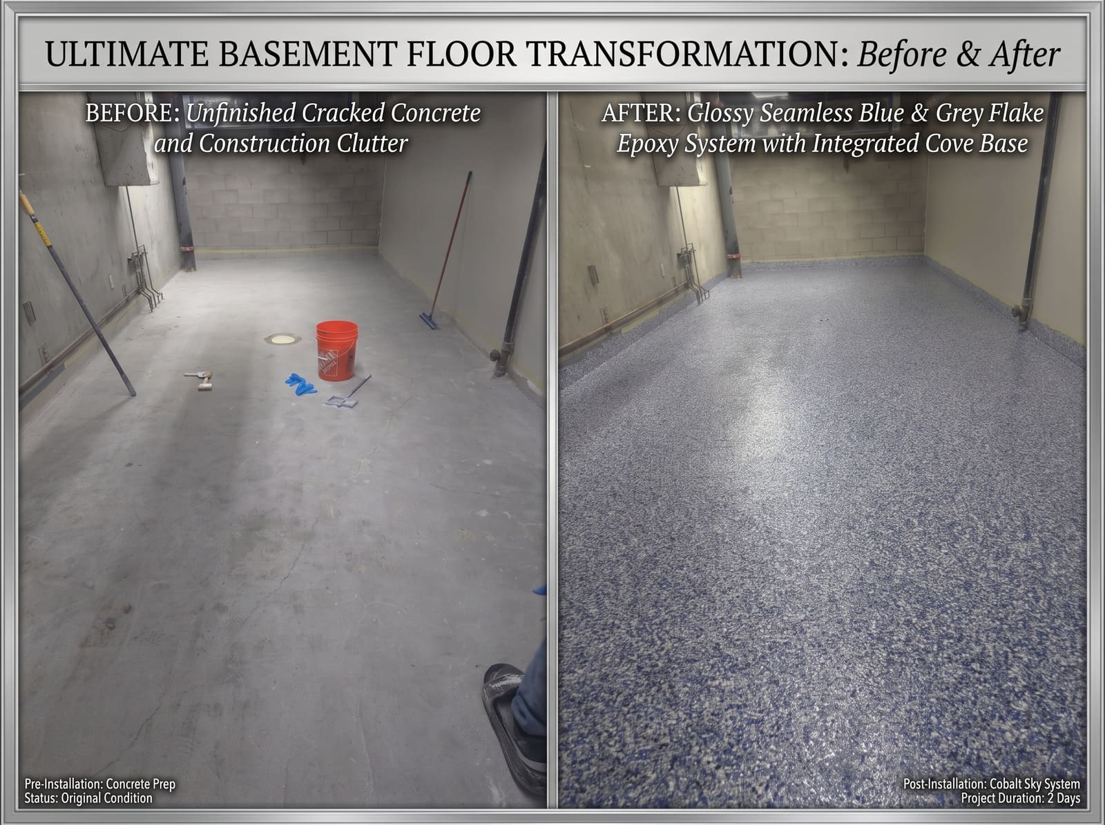 Basement epoxy floor